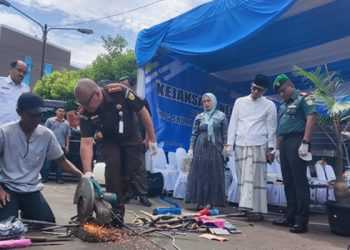 Pemusnahan 133 Barang Bukti Perkara Pidana di Serang