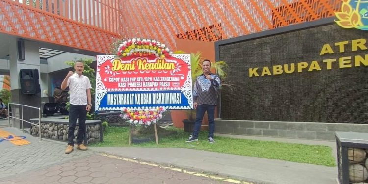 BPN Kabupaten Tangerang Dikirimi Karangan Bunga Sarkastis Terkait Kritik dan Janji yang Tak Tepati